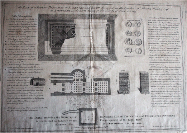 A greyscale copy of a report containing plan drawings, an introduction, and a description with a key to numbered elements within these plan drawings