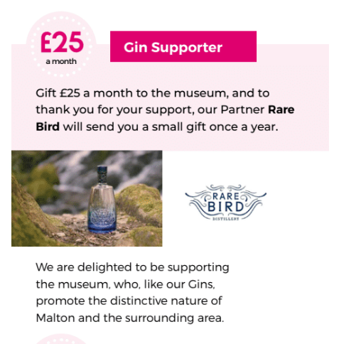 Gin - a summary of our £25 giving scheme
