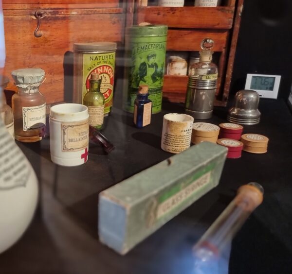 Detail of doctor's portable medicine cabinet